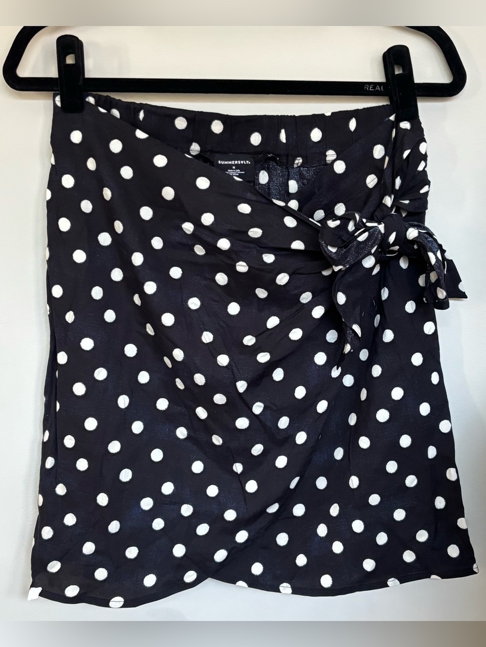 Navy Polka Dot Asymmetrical Skirt | summersalt Swim Cover Up
